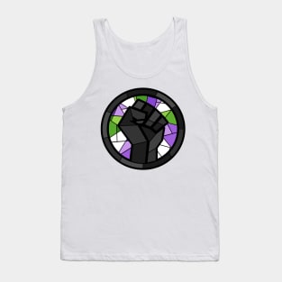 BLM Stained Glass Fist (Genderqueer) Tank Top